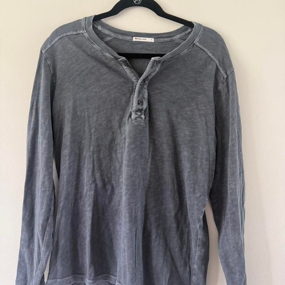 Marine-layer Women's Grey and Blue Shirt